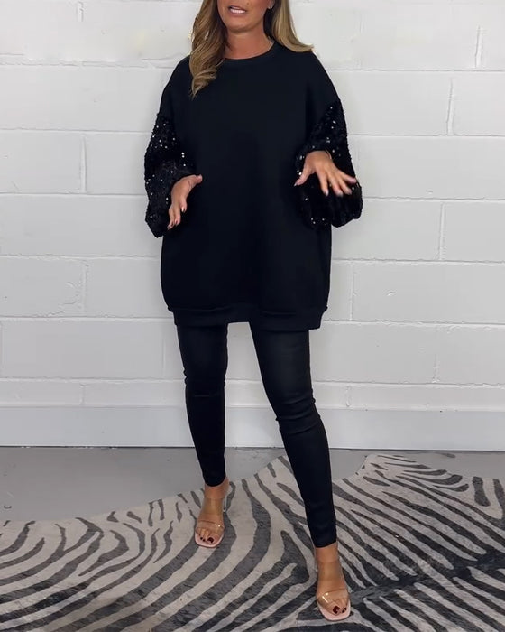 Rundhalset langermet casual genser