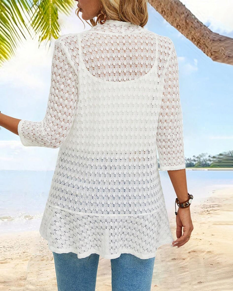 Elegant blondefrakk i ensfarget