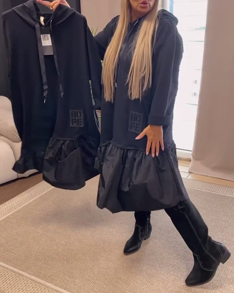 Langermet panel løs hettekjole