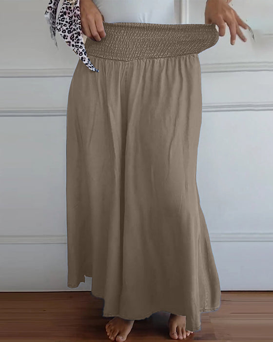 Bukser med elastisk midje og vide ben