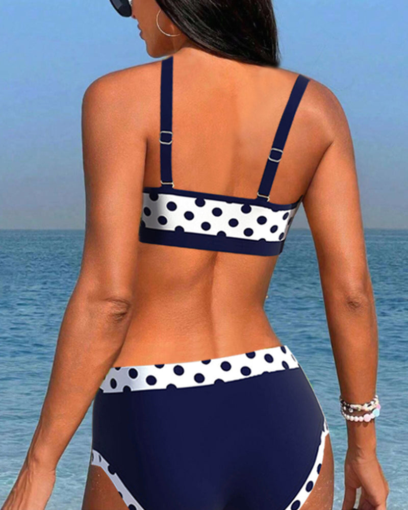 Høyt liv Patchwork Polka Dot Bikinier