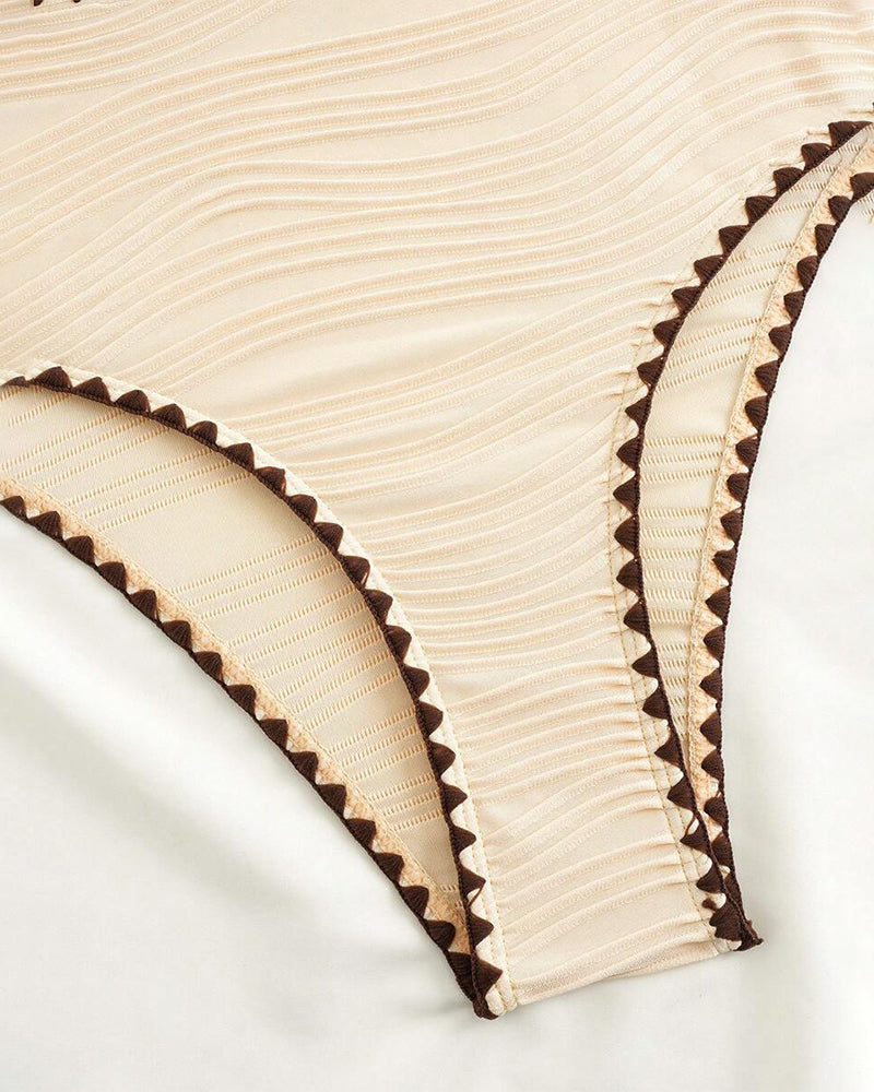 Bikini To-dels Set Med Halterhals og Kontrastfarge Design
