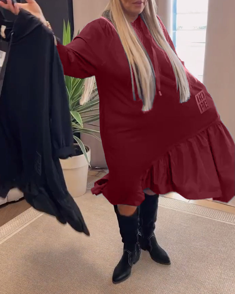 Langermet panel løs hettekjole