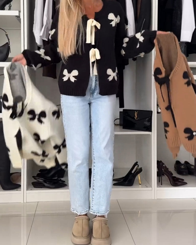 Sløyfe perler cardigan