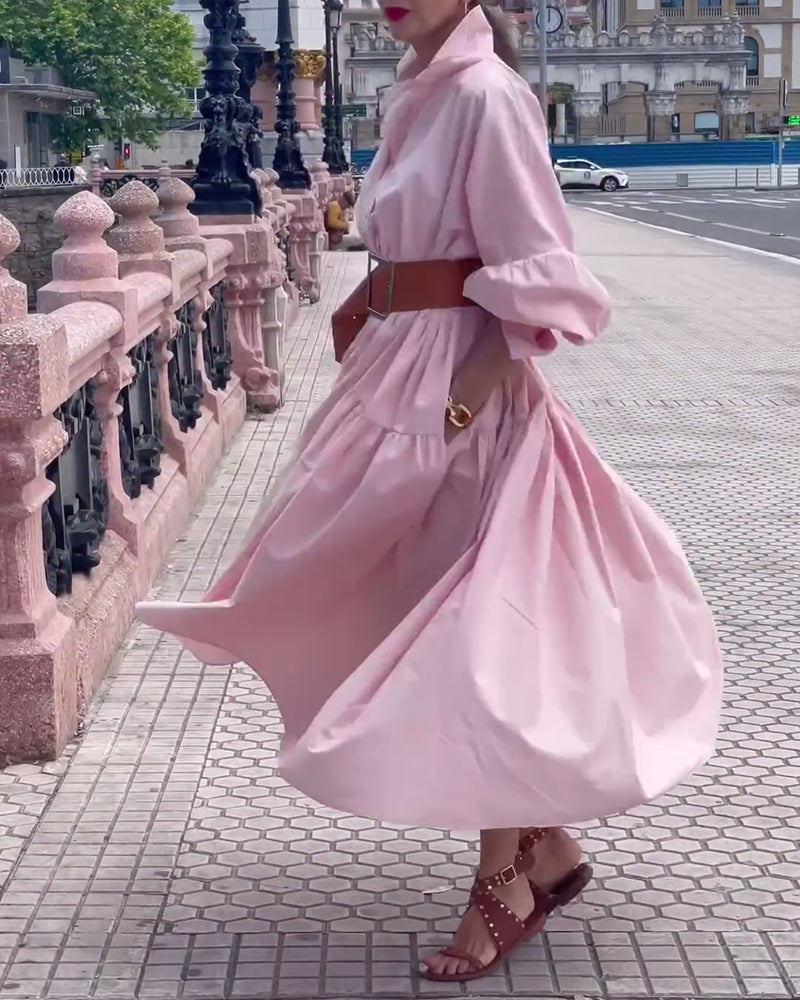 Helskjørt kjole i ensfarget jakkeslag