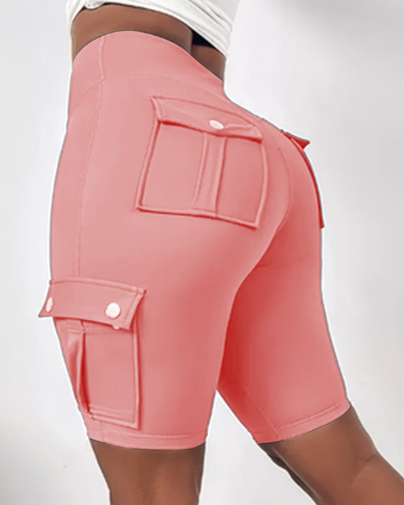 Shorts med høy midje og lommer