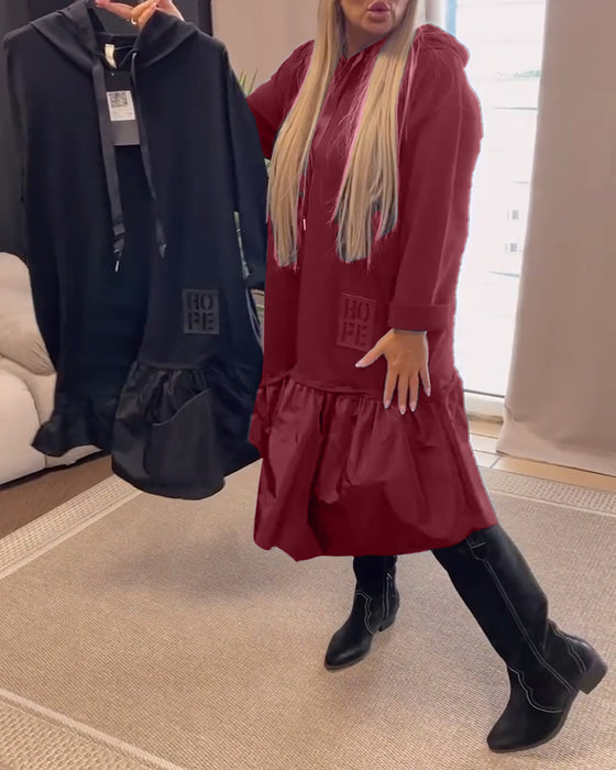 Langermet panel løs hettekjole