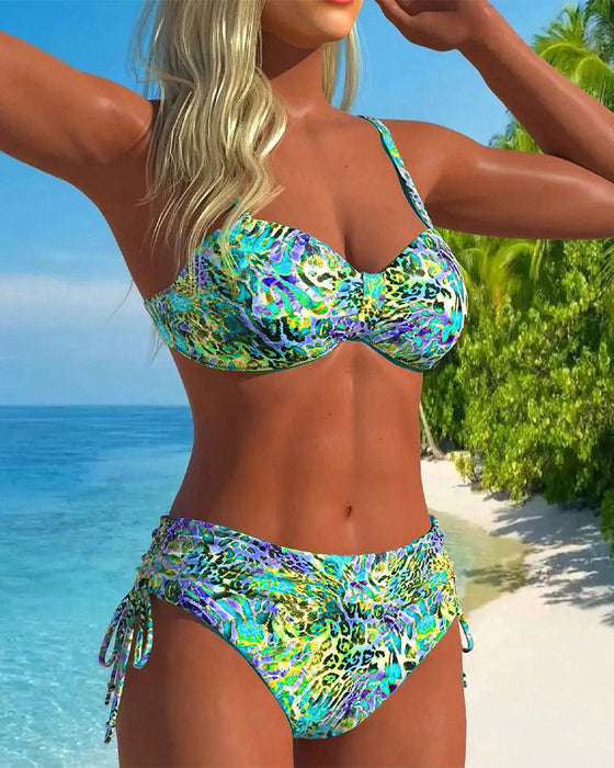 Øyenfangende Delte Badedrakt med Leopardmønster