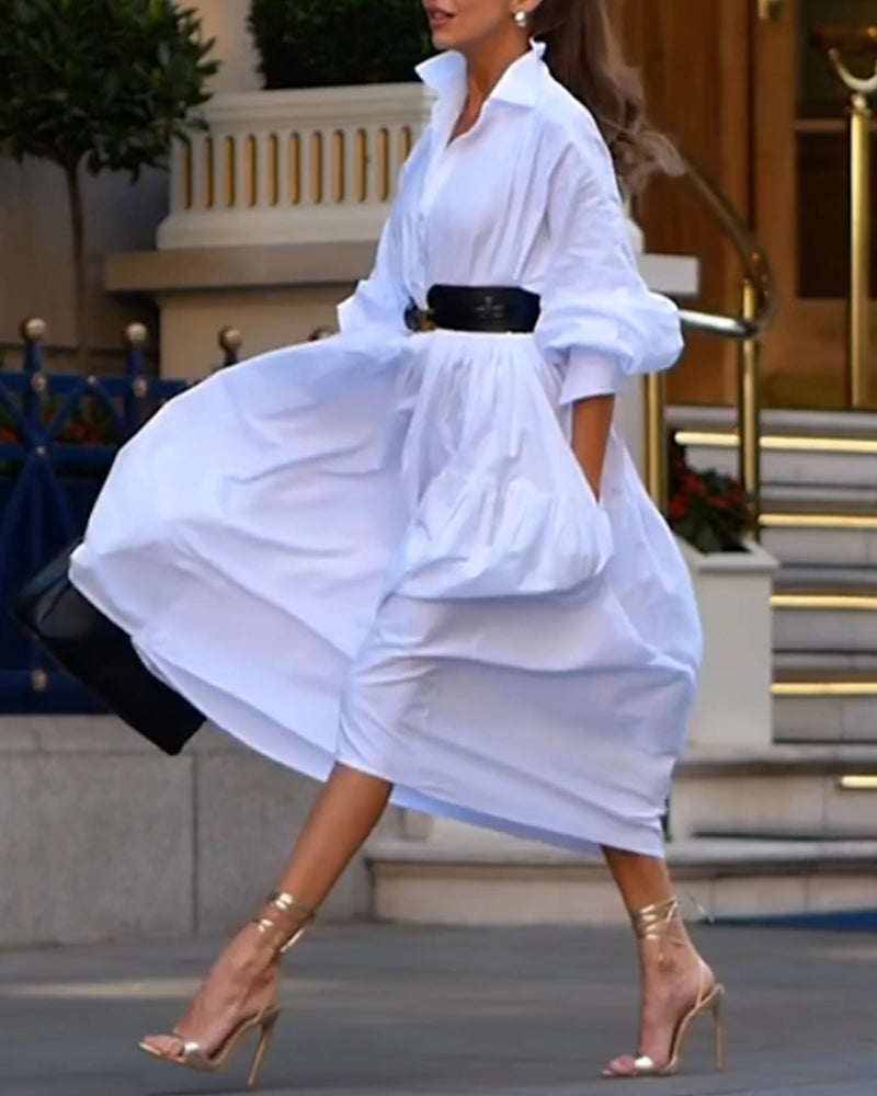 Ensfarget løs og hel uformell kjole