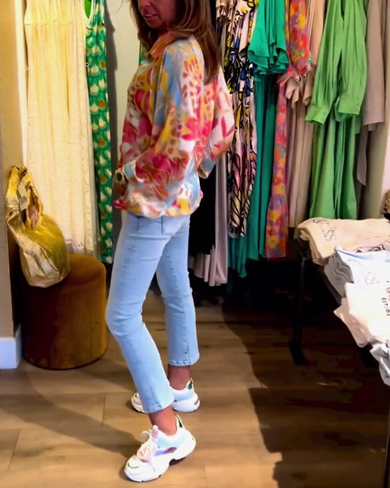 Langermet topp med jakkeslag