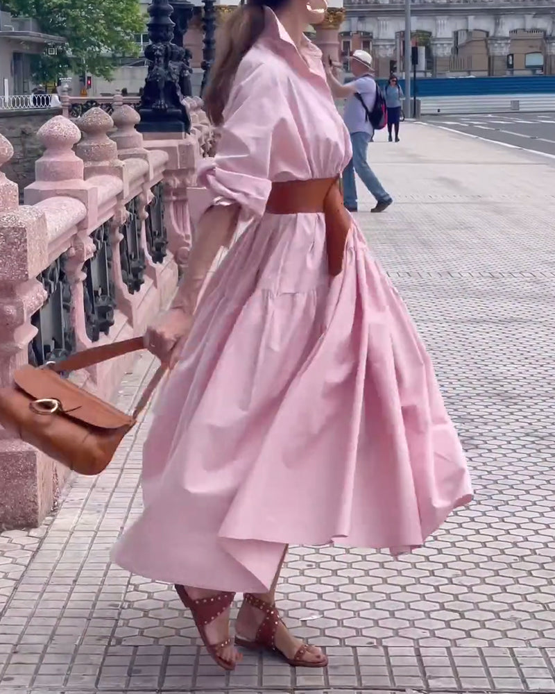 Helskjørt kjole i ensfarget jakkeslag