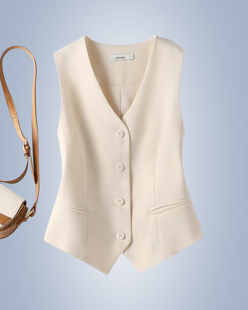 Ensfarget vestjakke for damedress