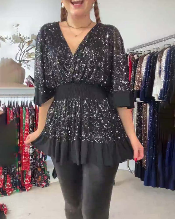 V-hals mote slim fit bluse