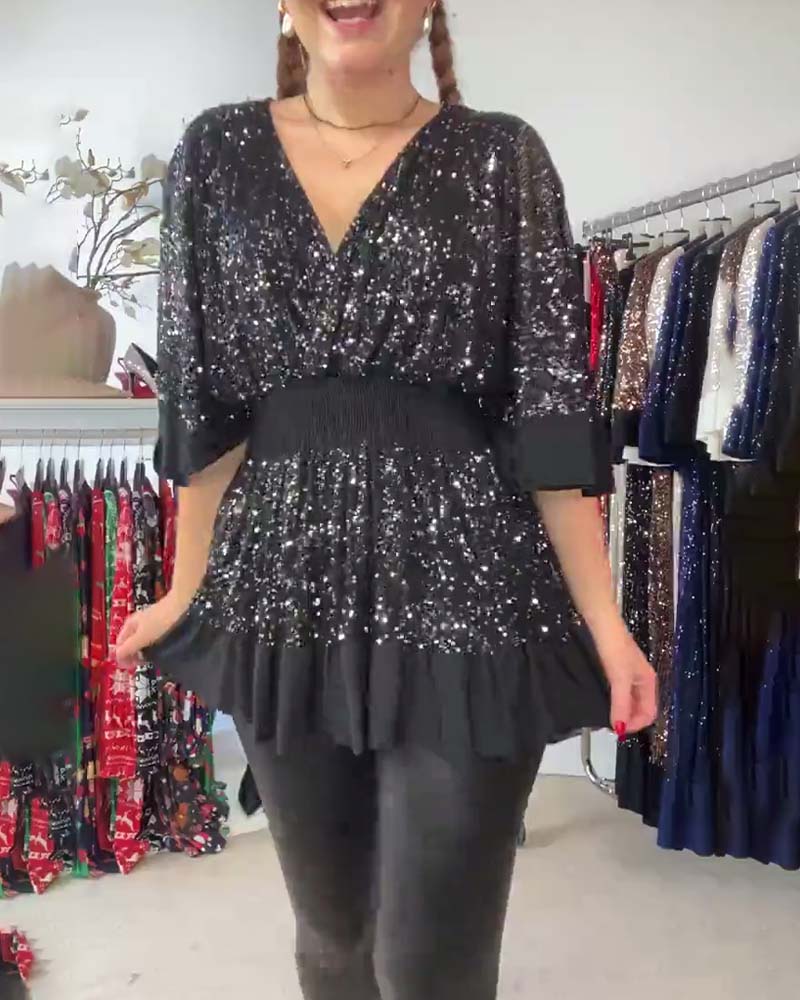 V-hals mote slim fit bluse