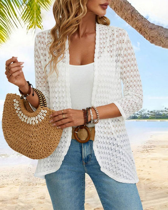 Elegant blondefrakk i ensfarget