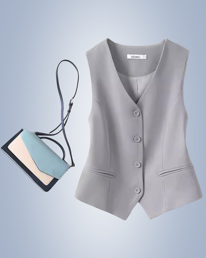 Ensfarget vestjakke for damedress