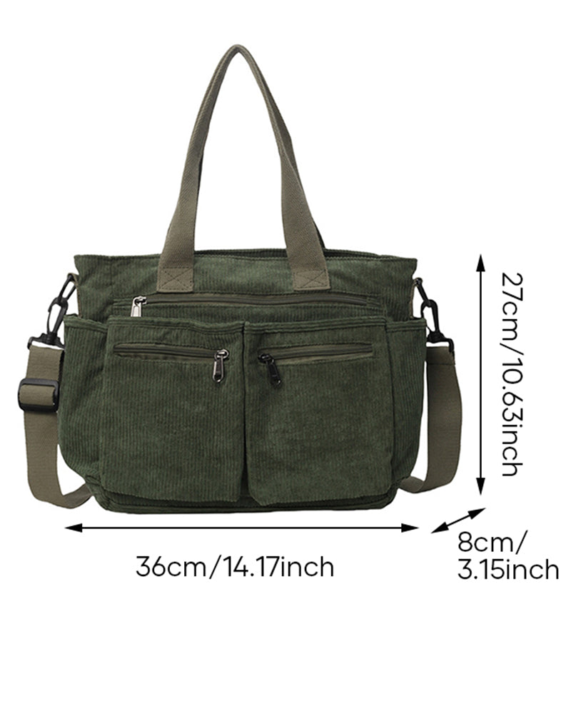 Ensfarget cordfløyelveske