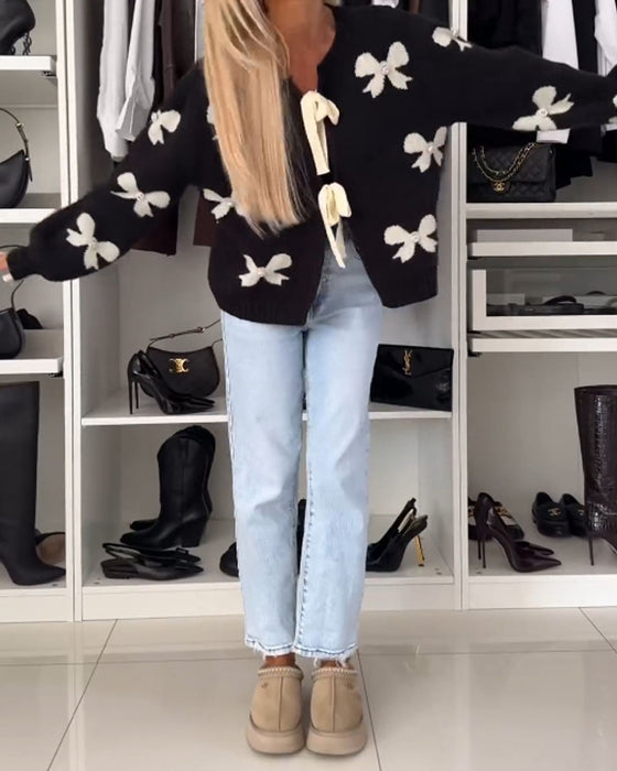 Sløyfe perler cardigan