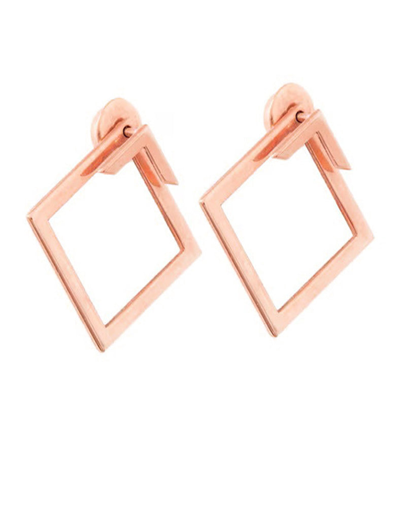 Enkle diamantformede elegante øredobber