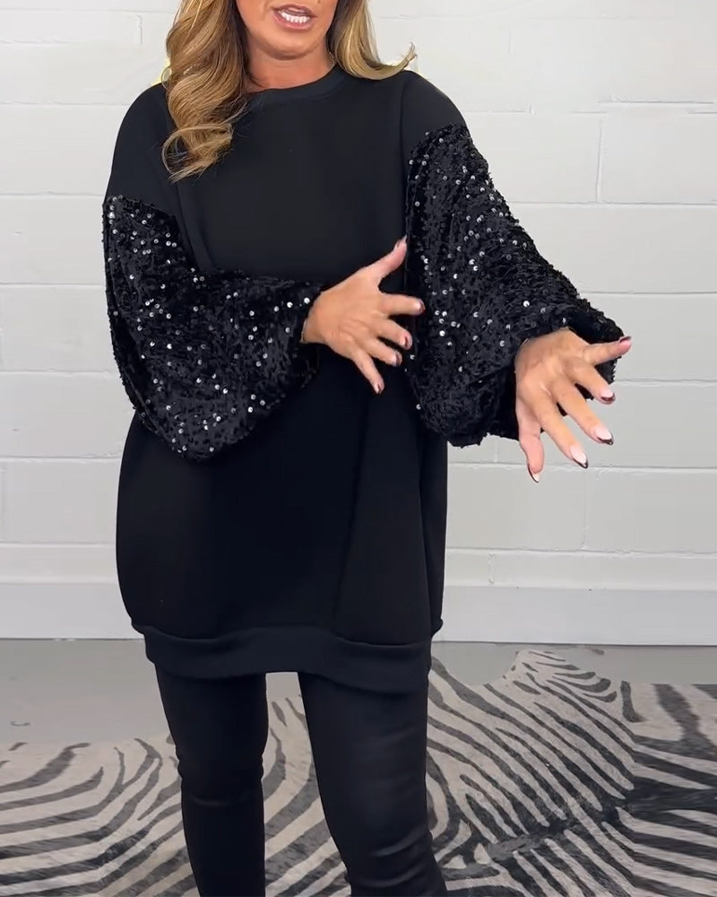 Rundhalset langermet casual genser