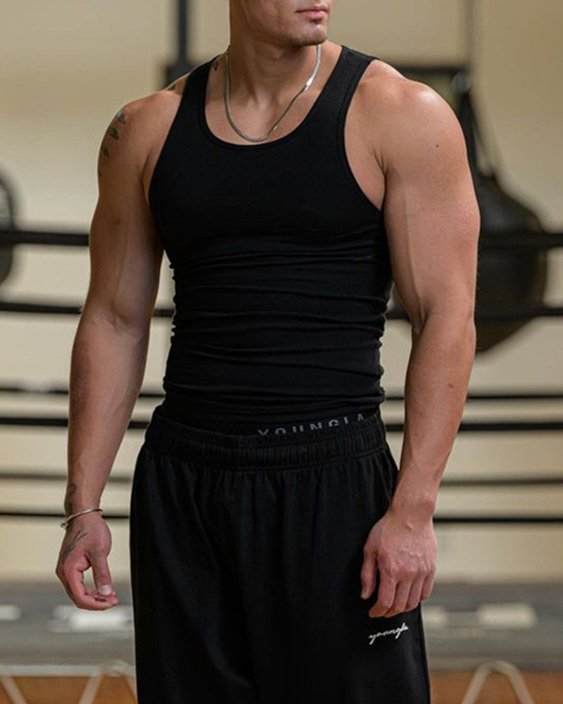 Ensfarget ermeløs vest for menn