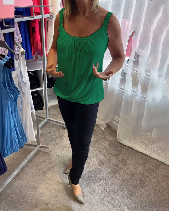 Plissert solid tilfeldig ermeløs topp