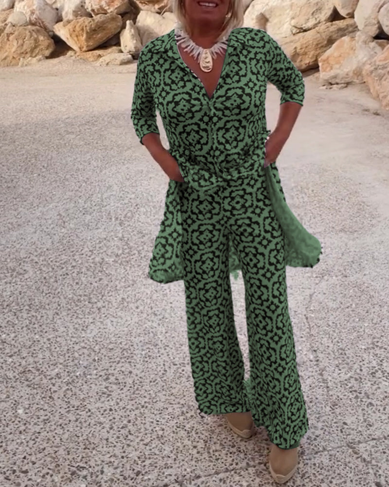 Vintage trykt sett med jakkeslag og knapp