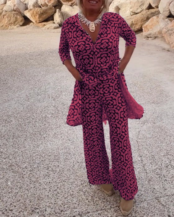 Vintage trykt sett med jakkeslag og knapp