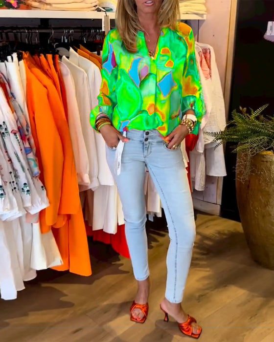 Skjorter med lange ermer og fargerik casual stil