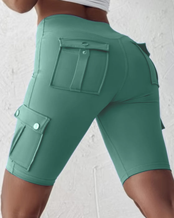 Shorts med høy midje og lommer