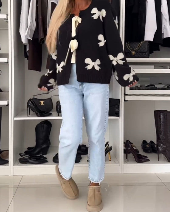 Sløyfe perler cardigan