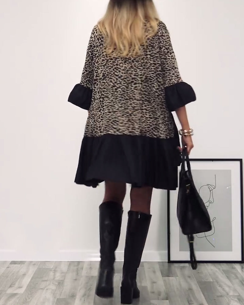 Leopardtrykt uformelt uformelt kjole