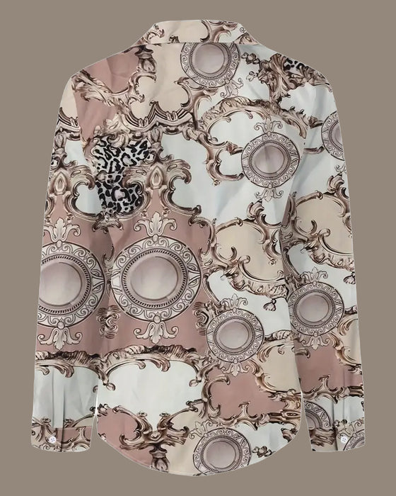 Blus Med Old Money Stil Og Knapp-Front Design