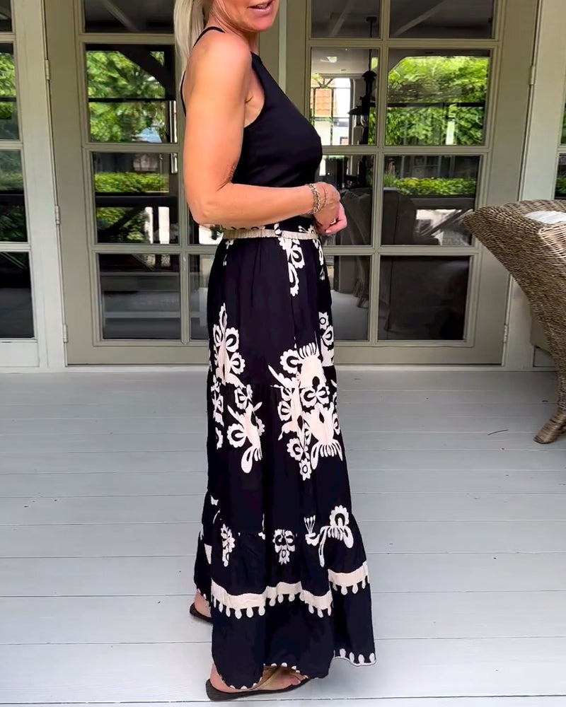 Elegant skjørt med stilig tryk