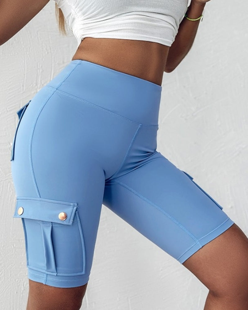 Shorts med høy midje og lommer