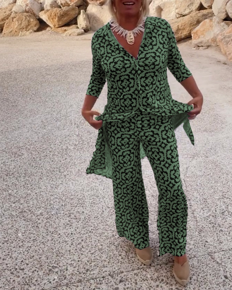 Vintage trykt sett med jakkeslag og knapp