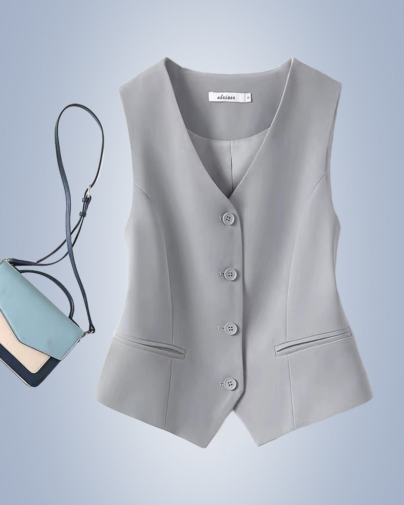 Ensfarget vestjakke for damedress