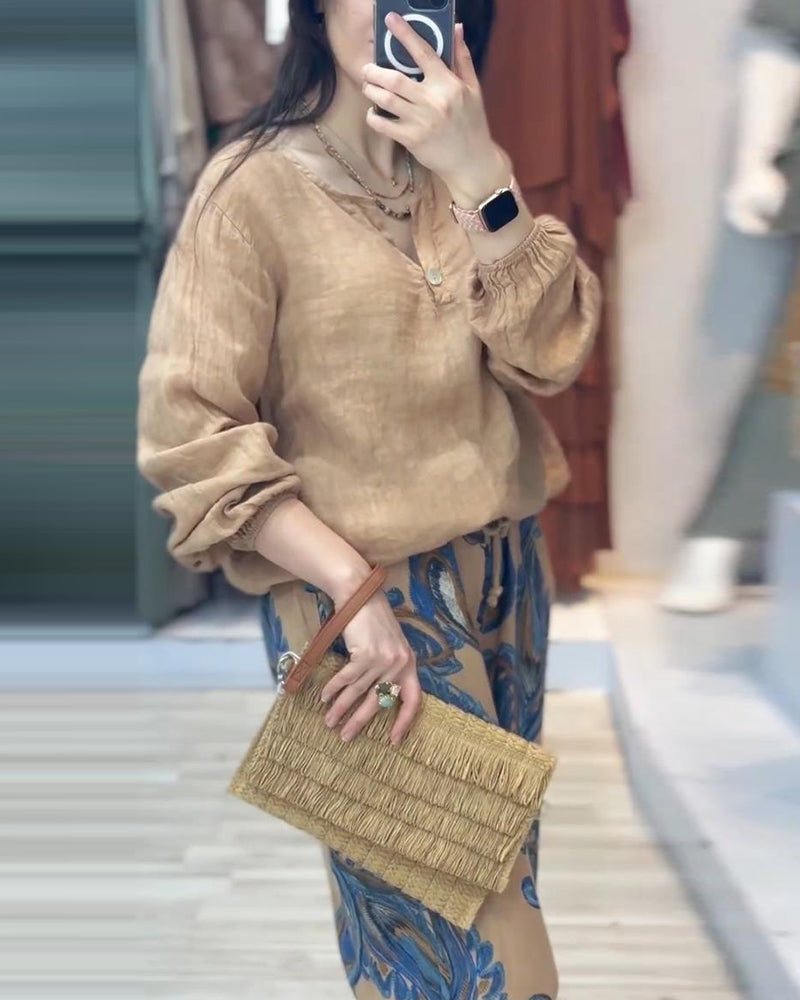 Langermet casual trykt sett