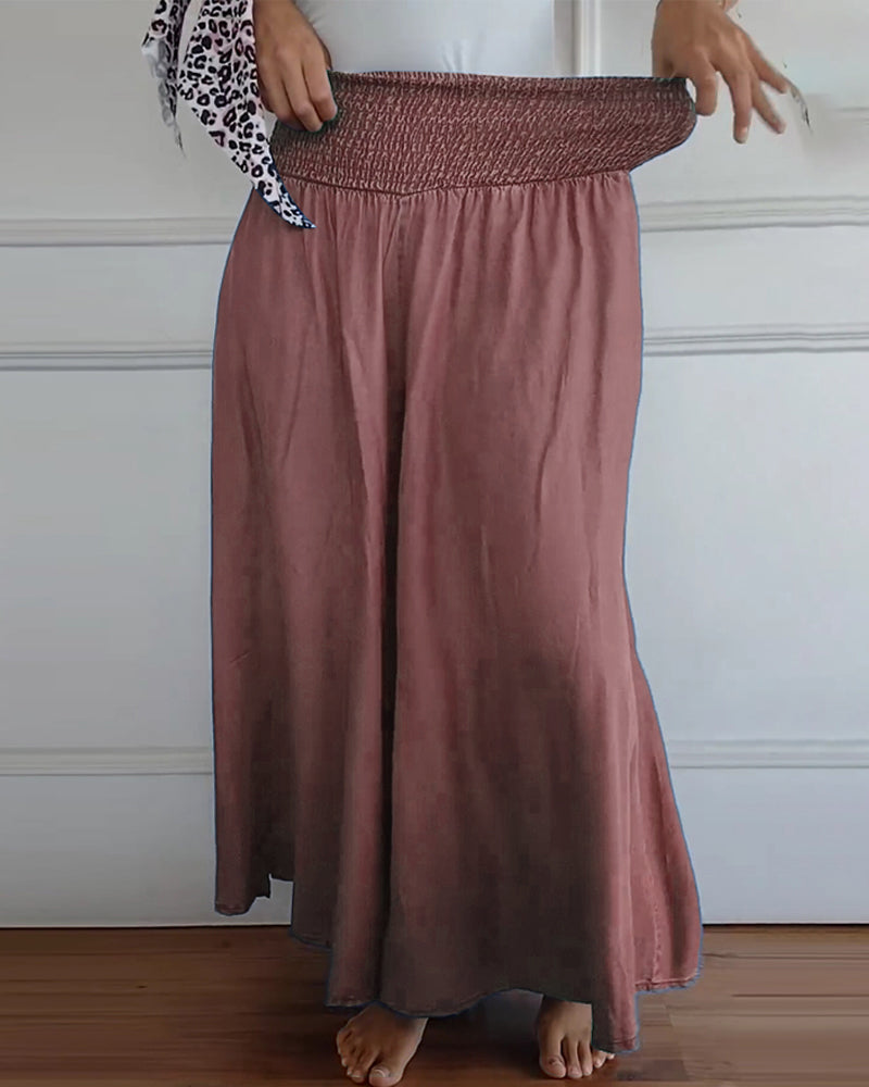 Bukser med elastisk midje og vide ben
