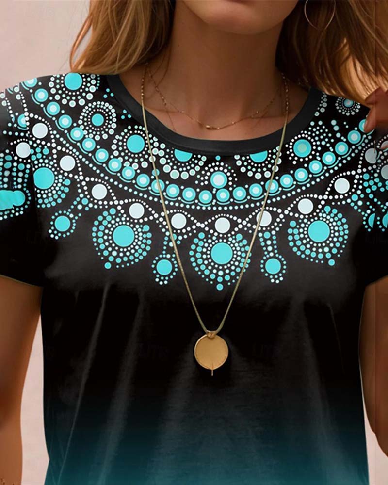 Bluse med gradienttrykk og uformell stil