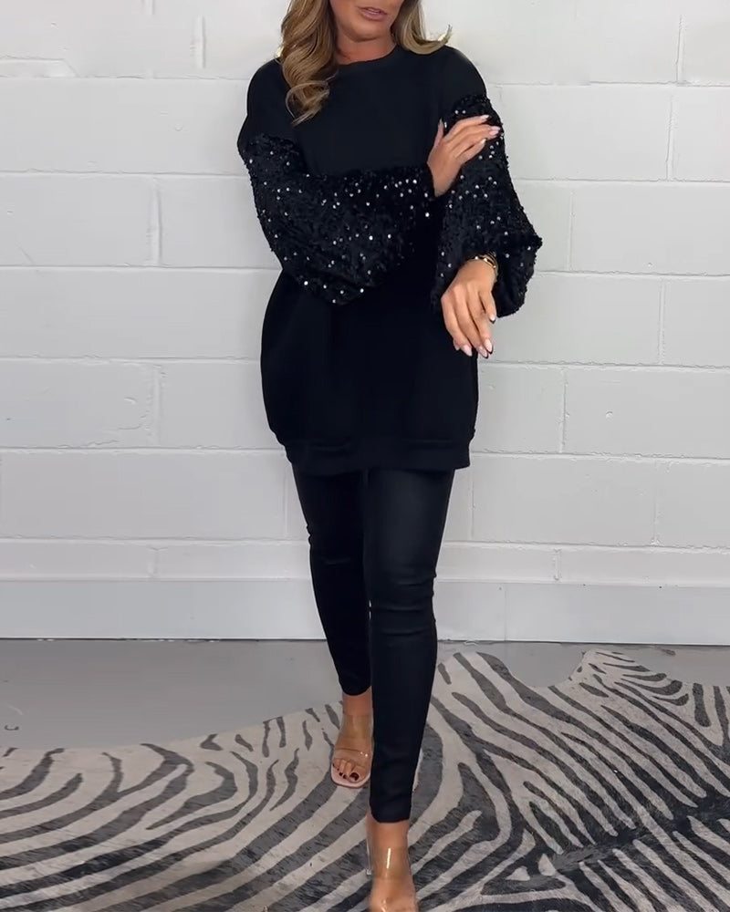 Rundhalset langermet casual genser