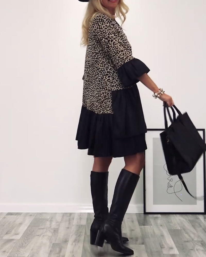 Leopardtrykt uformelt uformelt kjole