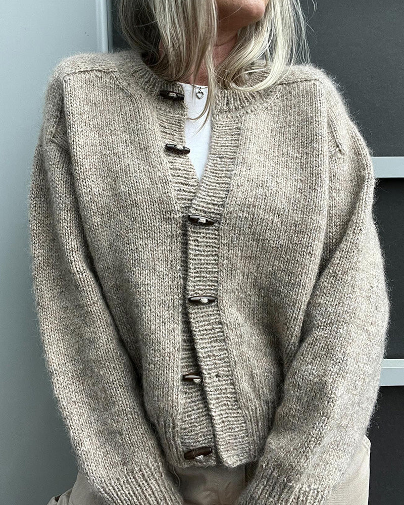Enspent ensfarget casual cardigan