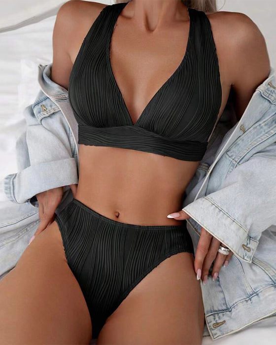 Ensfarget dyp V sexy bikini