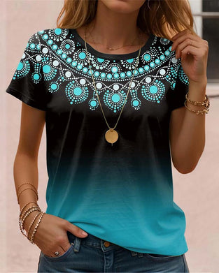 Bluse med gradienttrykk og uformell stil