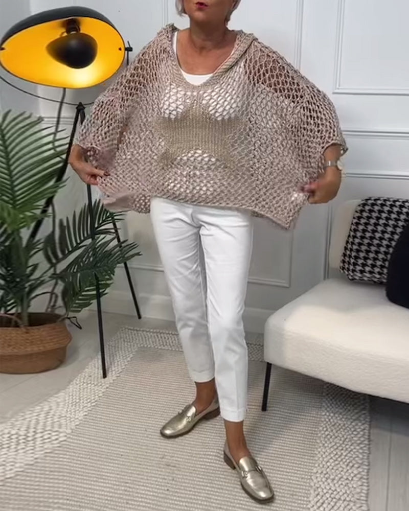 Ensfarget hettegenser med stjerneutskjæring