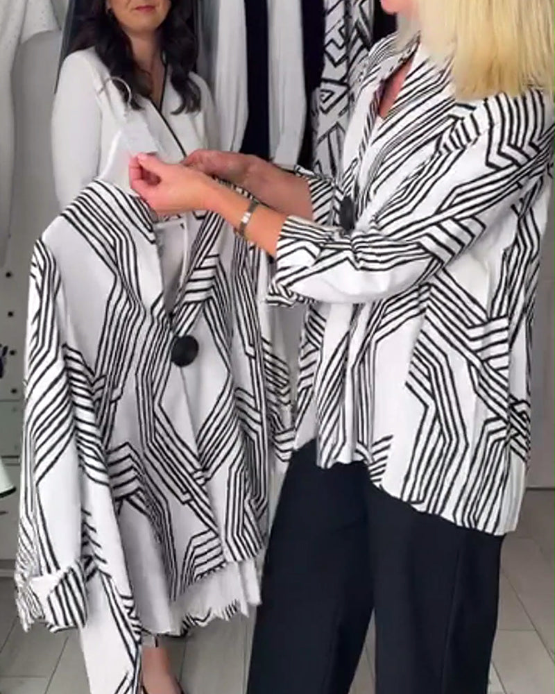 Plissert topp med kontrasttrykk