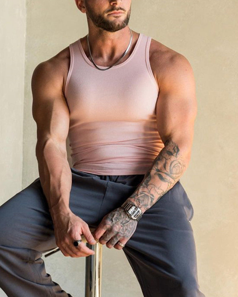 Ensfarget ermeløs vest for menn