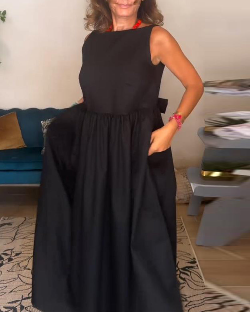 Ryggløs Kjole Med Sløyfe