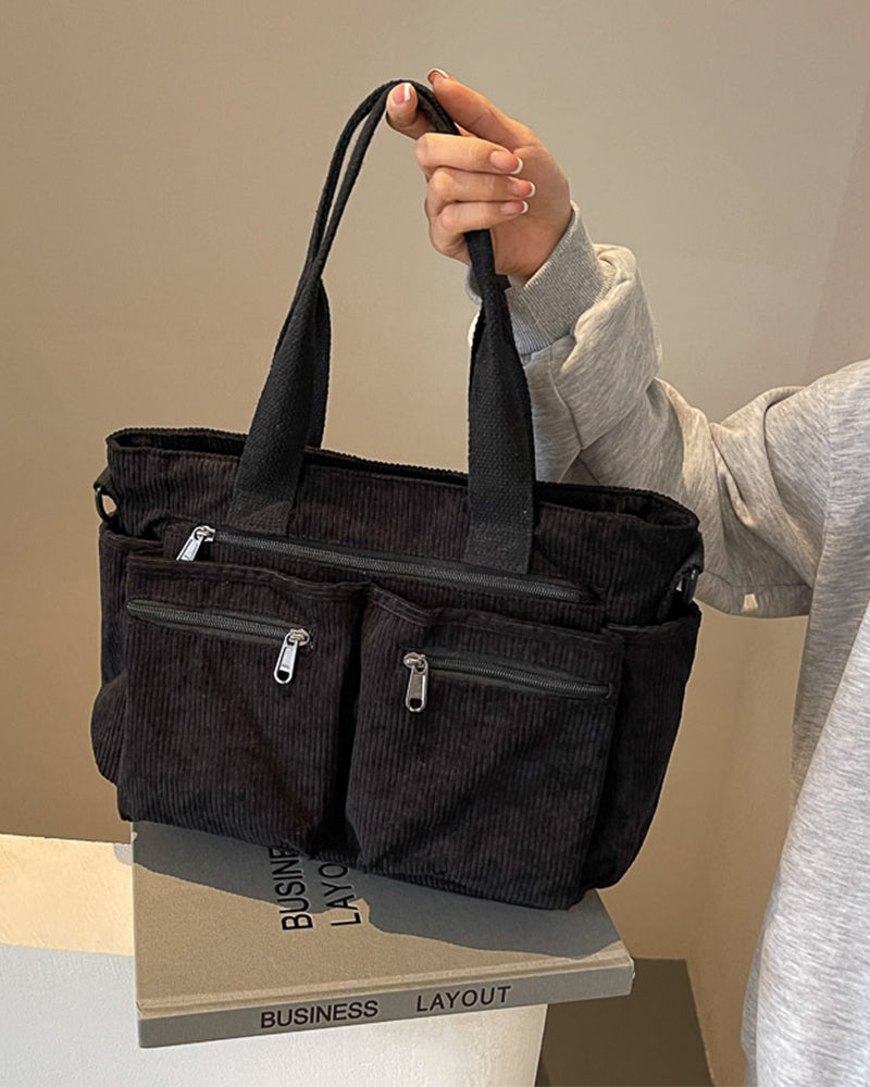 Ensfarget cordfløyelveske